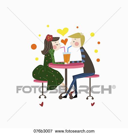 icons of cordial couple drink the beverage together View Large Photo Image Stock Photo - icons of cordial couple drink the beverage together. Fotosearch