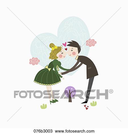 icons of cordial couple kissing each other with love View Large Photo Image Stock Image - icons of cordial couple kissing each other with love. Fotosearch