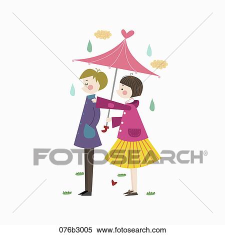 Stock Photography - icons of young woman apologize to her boy friend. Fotosearch