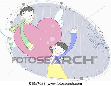 Stock Image - illustration of cordial couple. Fotosearch