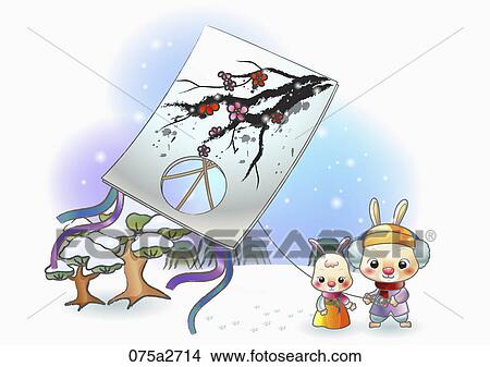 Illustration of Korean traditional rabbit's year in lunar calendar View Large Photo Image Picture - Illustration of Korean traditional rabbit's year in lunar calendar. Fotosearch