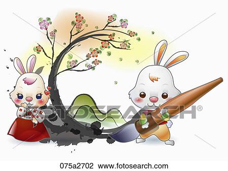 Illustration of Korean traditional rabbit's year in lunar calendar View Large Photo Image Stock Image - Illustration of Korean traditional rabbit's year in lunar calendar. Fotosearch