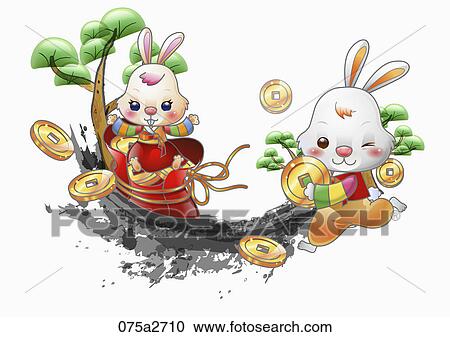 Illustration of Korean traditional rabbit's year in lunar calendar View Large Photo Image Stock Image - Illustration of Korean traditional rabbit's year in lunar calendar. Fotosearch