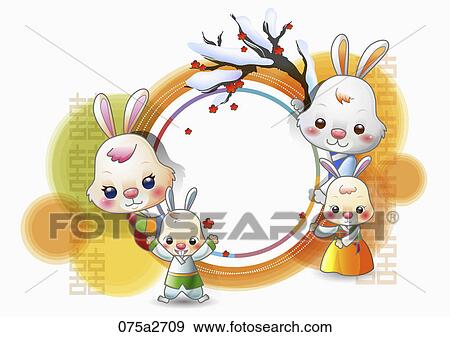 Illustration of Korean traditional rabbit's year in lunar calendar View Large Photo Image Stock Photo - Illustration of Korean traditional rabbit's year in lunar calendar. Fotosearch