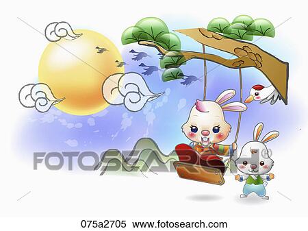 Illustration of Korean traditional rabbit's year in lunar calendar View Large Photo Image Stock Photography - Illustration of Korean traditional rabbit's year in lunar calendar. Fotosearch