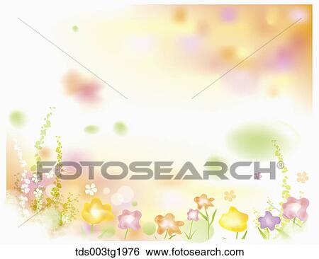 Stock Photograph - spring flower field illustration. Fotosearch