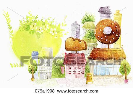 spring scene of hazy village View Large Photo Image Stock Photo - spring scene of hazy village. Fotosearch