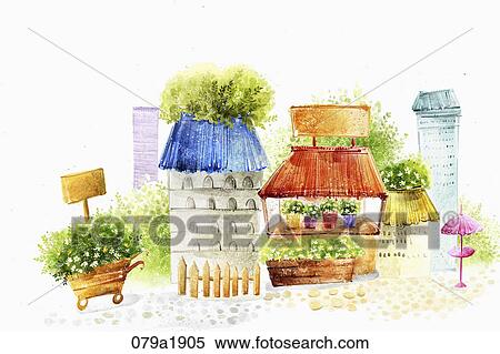 spring scene of hazy village View Large Photo Image Stock Photography - spring scene of hazy village. Fotosearch