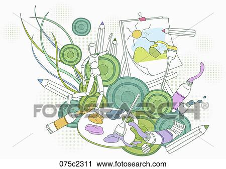 theme of painting art illustration View Large Photo Image Stock Image - theme of painting art illustration. Fotosearch