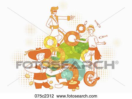 theme of performance art illustration View Large Photo Image Stock Image - theme of performance art illustration. Fotosearch
