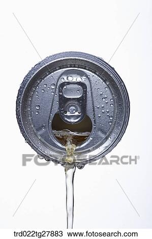 Stock Image - canned beer poured out. Fotosearch