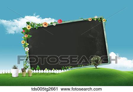 Clip Art - background frame in spring color. Fotosearch