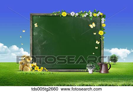 Clipart - background frame in spring color. Fotosearch