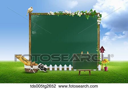 Drawing - background frame in spring color. Fotosearch