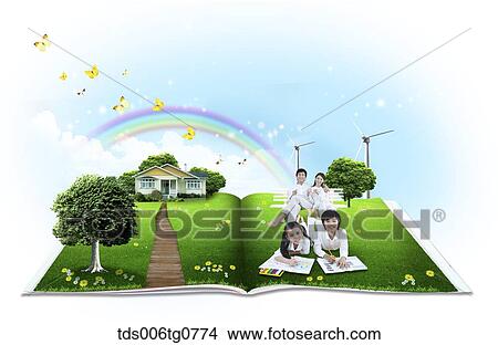 Stock Illustration - cordial family enjoying their time. Fotosearch