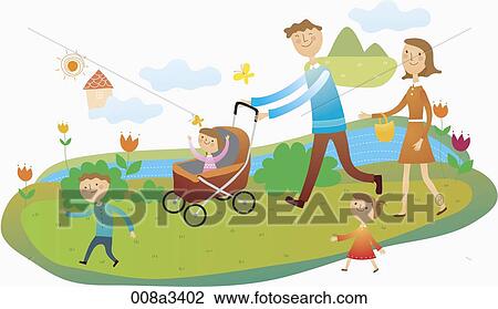 Drawing - cordial family spend happy time altogether. Fotosearch
