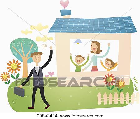 cordial family spend happy time altogether View Large Illustration Stock Illustration - cordial family spend happy time altogether. Fotosearch