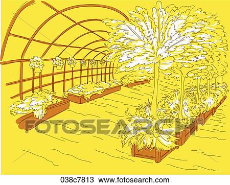 Drawing - drawing illust of botanical garden. Fotosearch