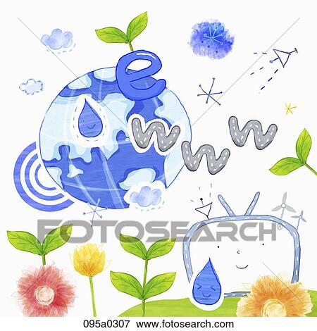 Stock Illustration - eco and wind power. Fotosearch