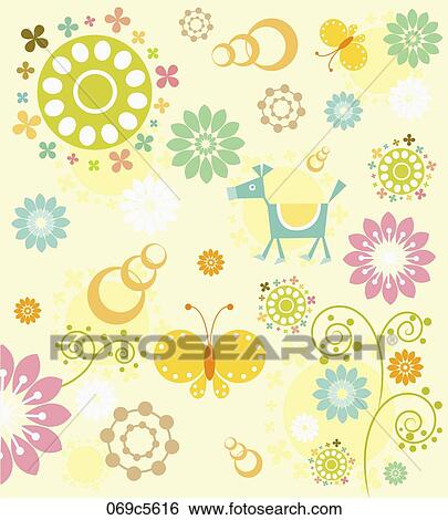 flowers and horse View Large Illustration Stock Illustration - flowers and horse. Fotosearch