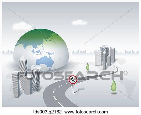 Drawing - global business. Fotosearch