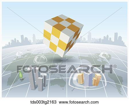 Drawing - global business. Fotosearch