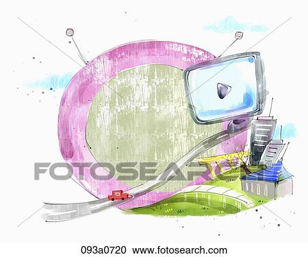 Clipart - global internet environment. Fotosearch