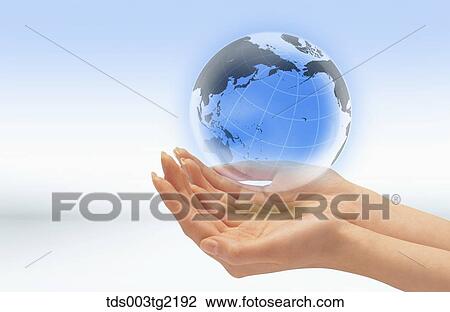 Drawing - human and earth. Fotosearch