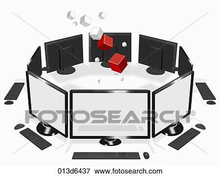 many computers View Large Illustration Stock Illustration - many computers. Fotosearch