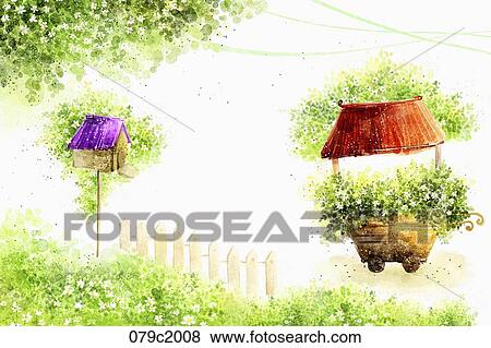 spring scenery View Large Illustration Stock Illustration - spring scenery. Fotosearch
