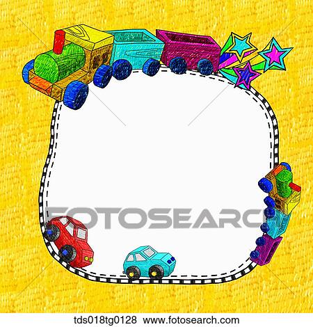 toys in frame View Large Illustration Stock Illustration - toys in frame. Fotosearch