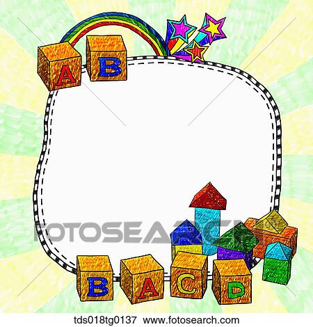 Stock Illustration - toys in frame. Fotosearch