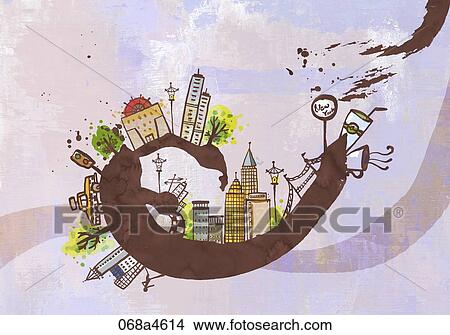 travelling landmarks of America View Large Illustration Stock Illustration - travelling landmarks of America. Fotosearch