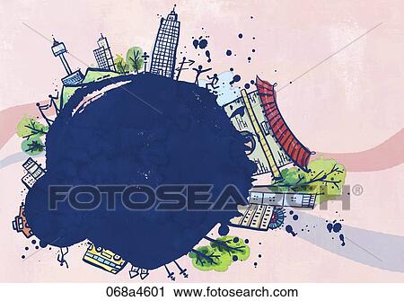 travelling landmarks of Korea View Large Illustration Clip Art - travelling landmarks of Korea. Fotosearch