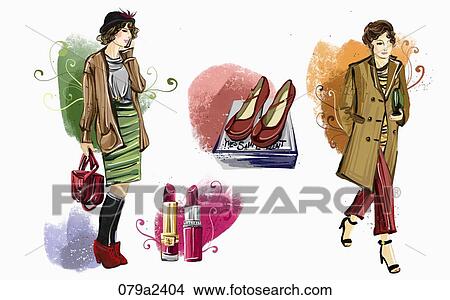 trendy fashion styles View Large Illustration Stock Illustration - trendy fashion styles. Fotosearch