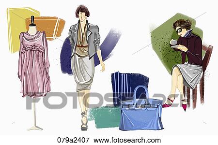 trendy fashion styles View Large Illustration Stock Illustration - trendy fashion styles. Fotosearch