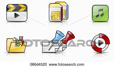 various types of application icons View Large Illustration Clipart - various types of application icons. Fotosearch