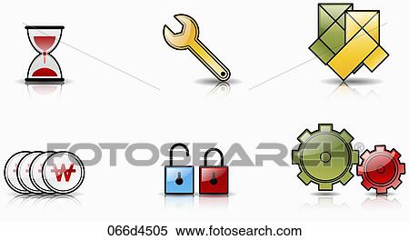 Stock Illustration - various types of application icons. Fotosearch