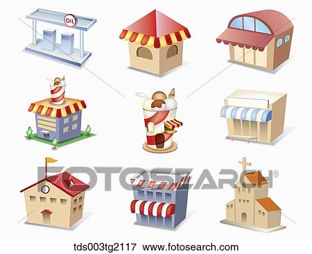 various types of buildings View Large Illustration Stock Illustration - various types of buildings. Fotosearch