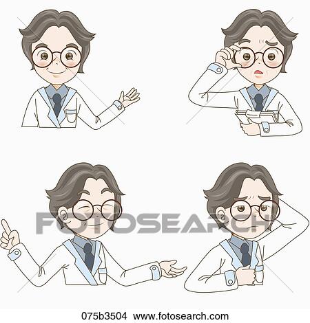 Stock Illustration - various types of expressions of doctor. Fotosearch