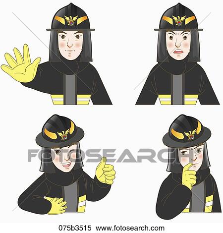 various types of expressions of fireman View Large Illustration Stock Illustration - various types of expressions of fireman. Fotosearch