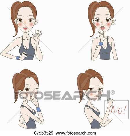 various types of expressions of model View Large Illustration Stock Illustration - various types of expressions of model. Fotosearch