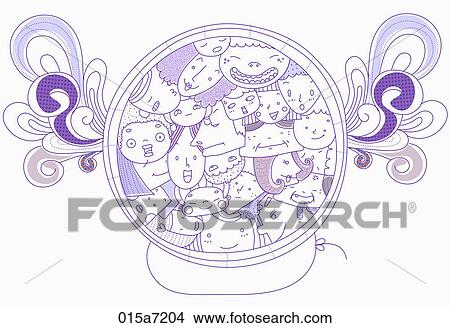 Stock Illustration - various types of illustrated line art works . Fotosearch