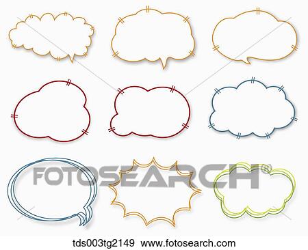 various types of speech bubbles View Large Illustration Stock Illustration - various types of speech bubbles. Fotosearch