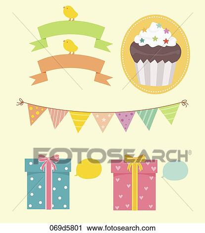 Clip Art - various types of sticker icons. Fotosearch