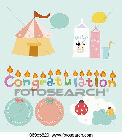 Clipart - various types of sticker icons. Fotosearch