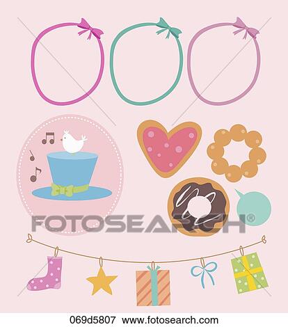 various types of sticker icons View Large Illustration Stock Illustration - various types of sticker icons. Fotosearch