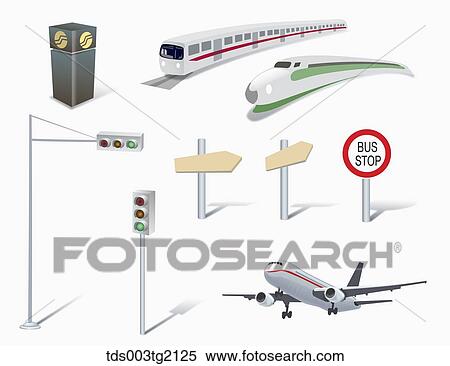 Stock Illustration - various types of transportaion. Fotosearch