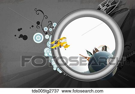 Stock Illustration - various worldwide travel landmarks . Fotosearch