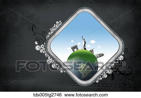 various worldwide travel landmarks View Large Illustration Stock Illustration - various worldwide travel landmarks . Fotosearch